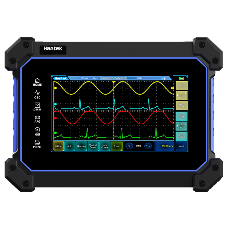 Hantek TO1152D Oscilloscope tactile portable 2 canaux / 150MHZ avec générateur de signal et multimètre Hantek TO1152D Oscilloscope tactile portable 2 canaux / 150MHZ avec générateur de signal et multimètre
